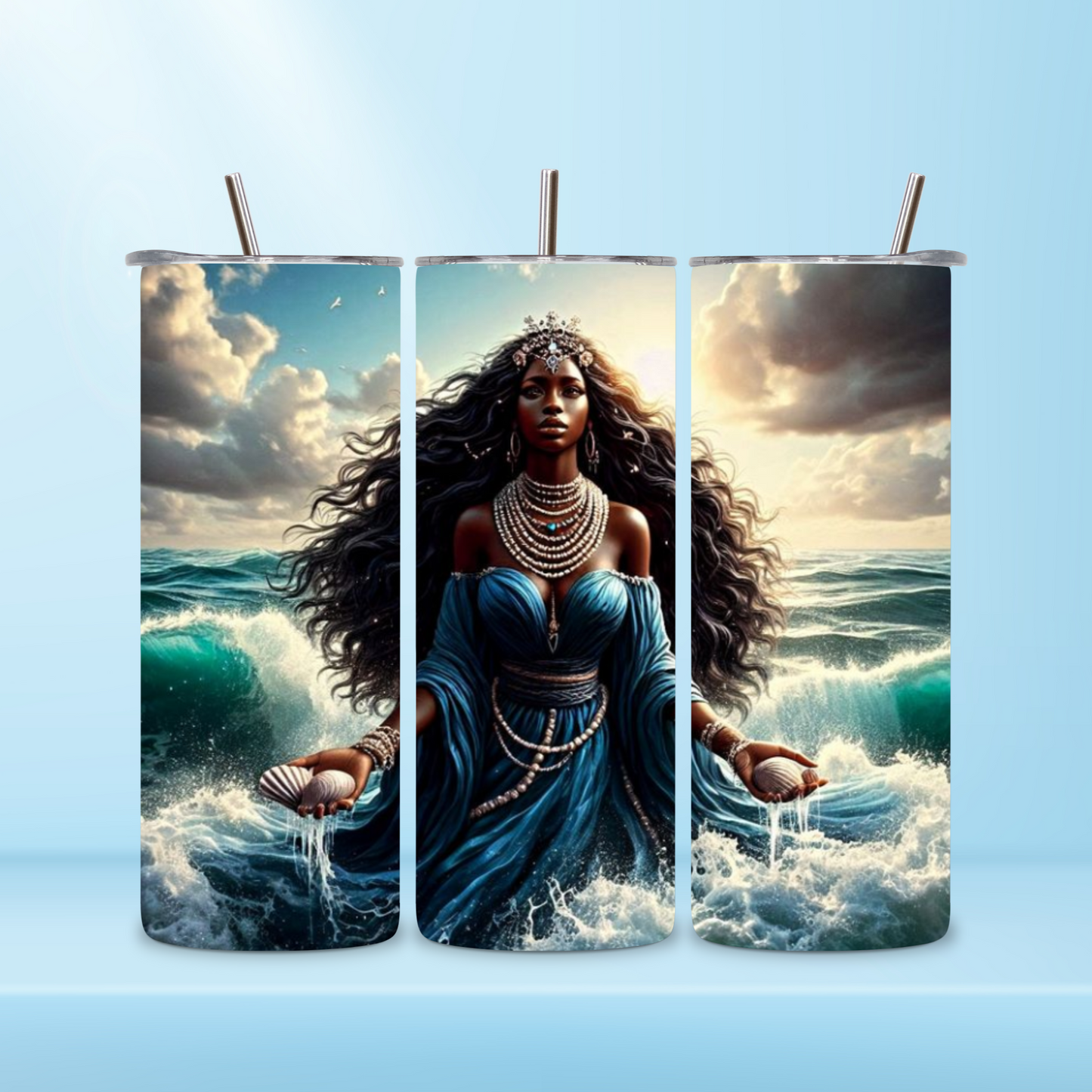 20oz Tumbler Inspired on Orisha Yemaya