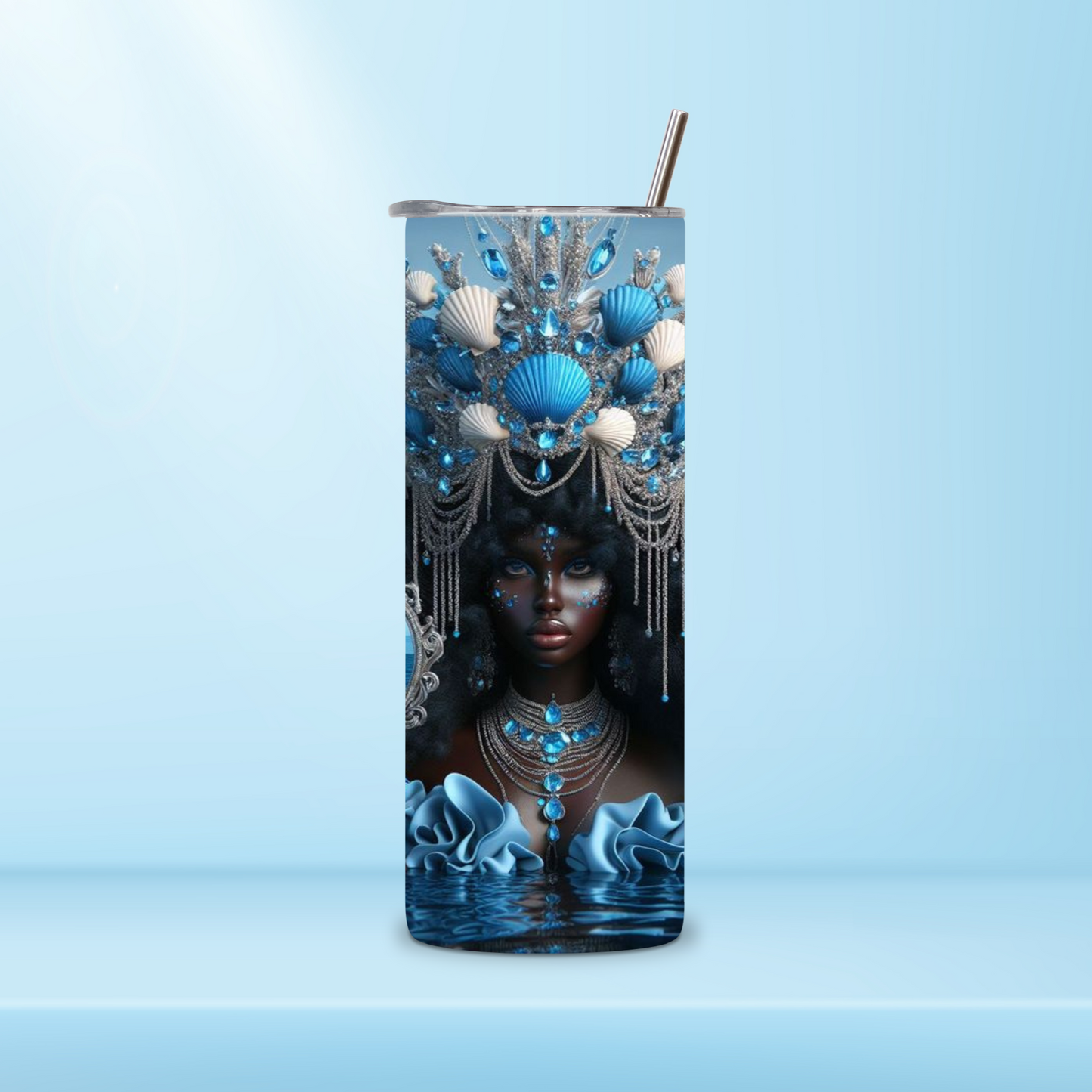 20oz Tumbler Crown Orisha Yemaya Inspired