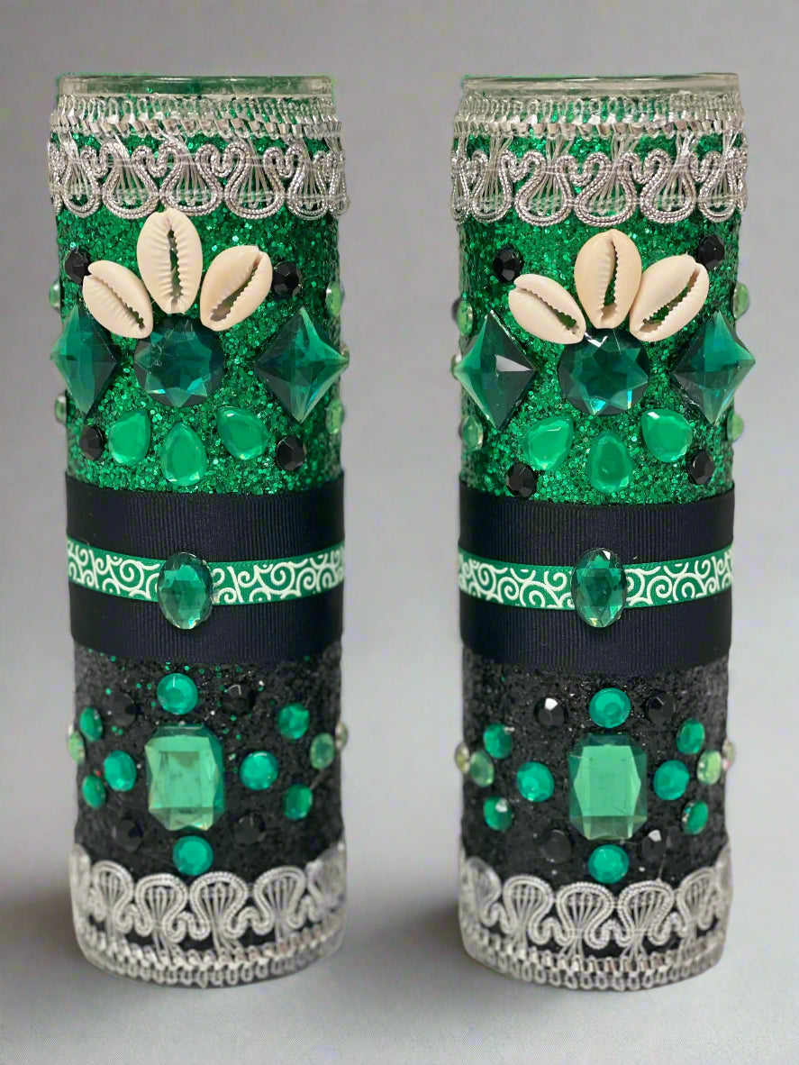 Handmade special set of Candles for Orisha Oggun/ Velas echas a mano set especial para Orisha Oggun