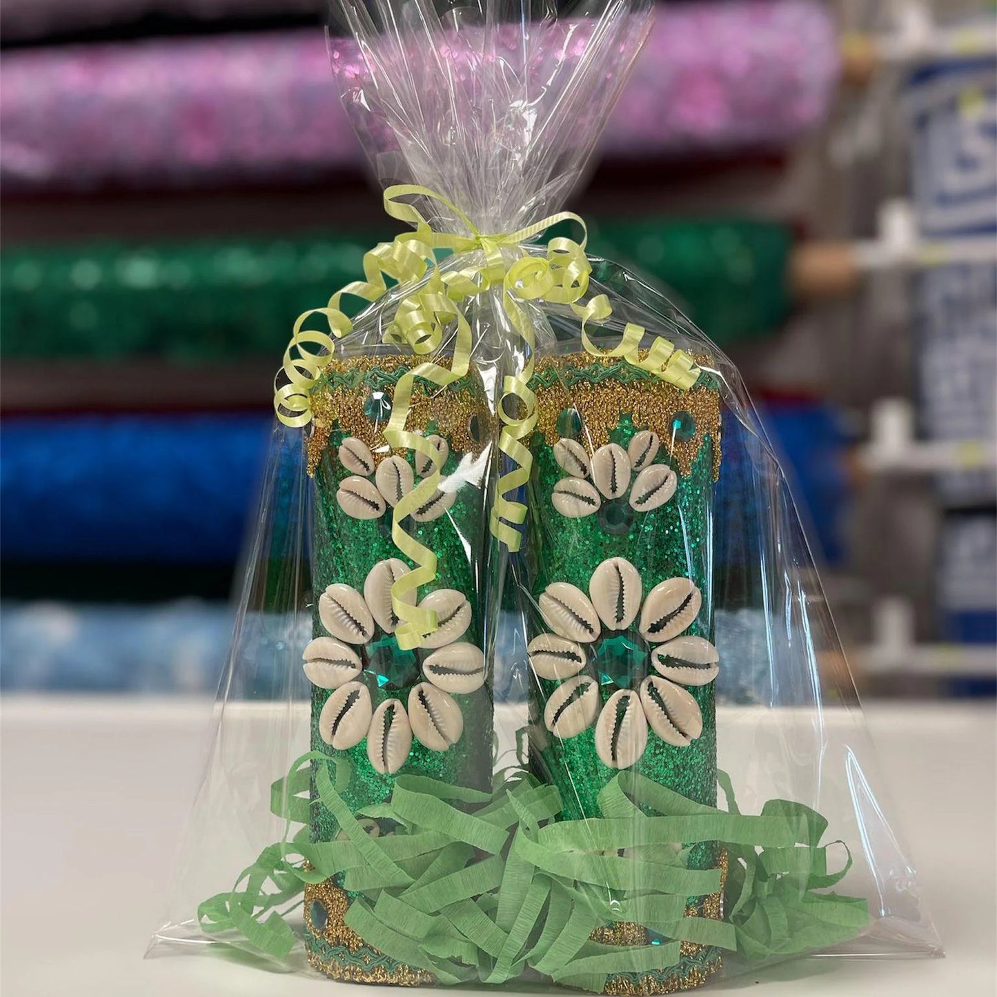 Handmade Candle with beautiful design for Orisha Orula/ Vela echa a mano con diseño hermoso para Orisha Orula 