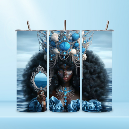 20oz Tumbler Crown Orisha Yemaya Inspired