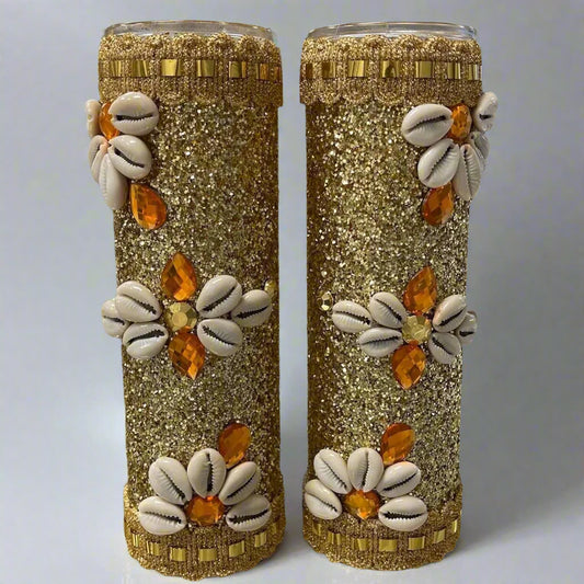 Handmade Candle inspired for Orisha Oshun / Vela echa a mano de la Orisha Oshun